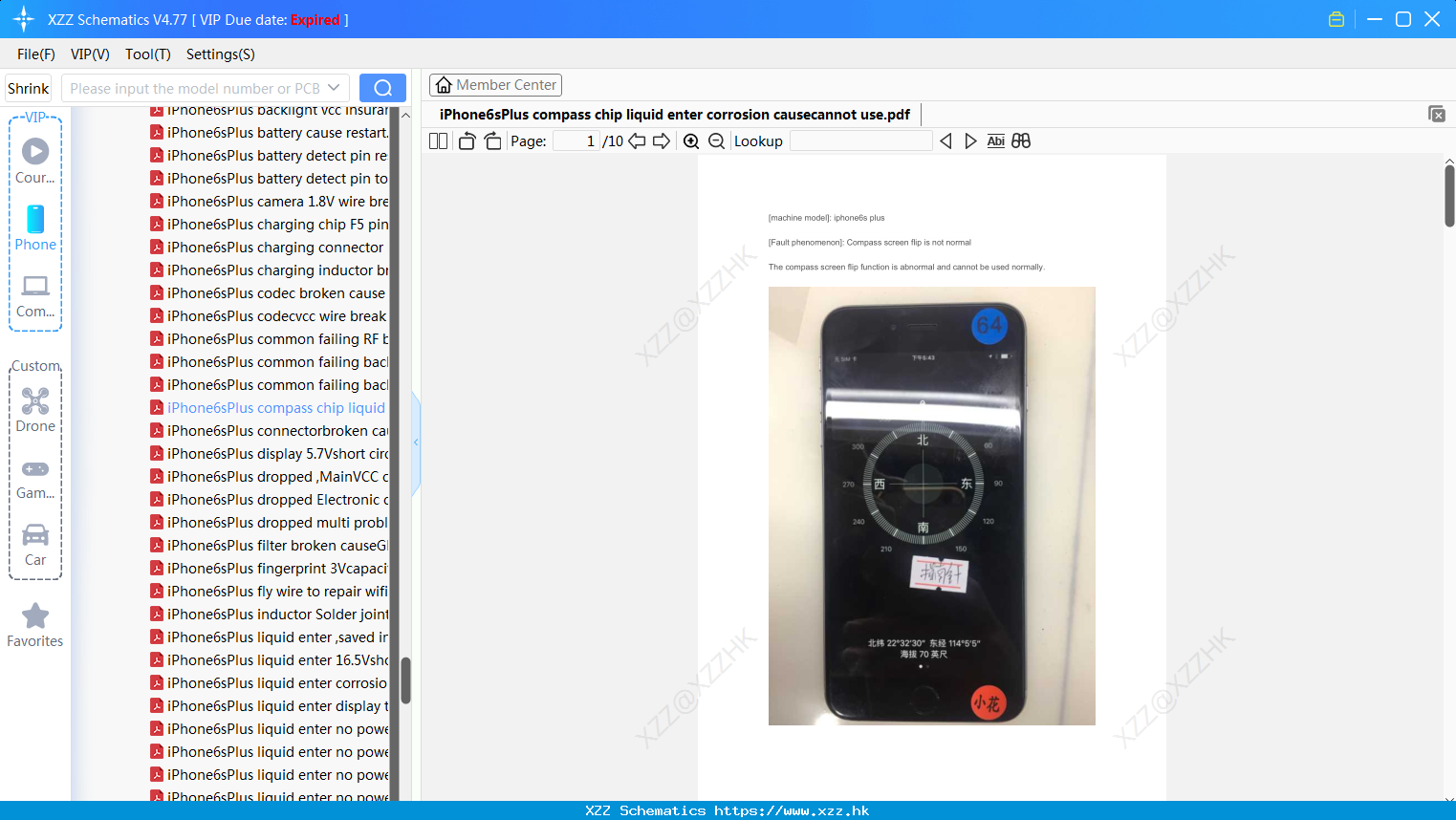 IPhone6sPlus Compass Chip Liquid Enter Corrosion Causecannot Use